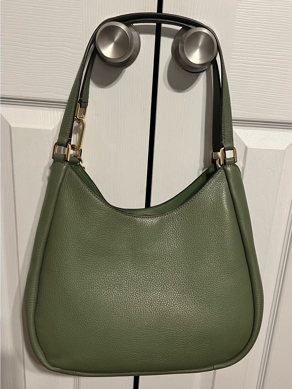 kate spade Olive Green Pebbled Leather Shoulder Bag with Gold Hardware - Picture 2 of 7